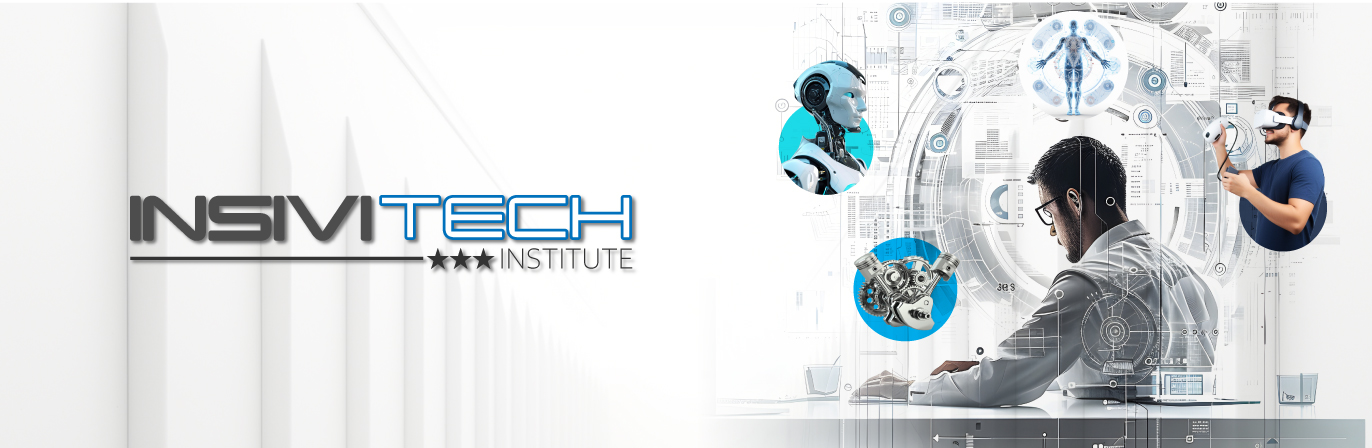 Banner de INSIVITECH Institute con imágenes de inteligencia artificial, simulación y realidad virtual.